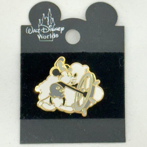 Walt Disney World Mickey Mouse Steamboat Willie Enamel Pin Collectible - Picture 1 of 4